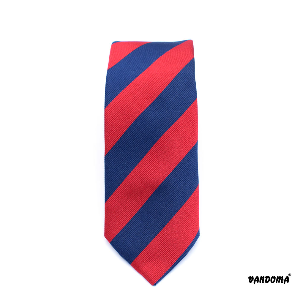 Classic Silk Tie, with navy and red stripes - Vandomaties